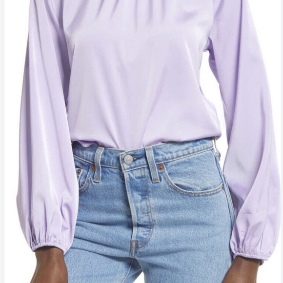 Nordstrom Open Edit Mock Neck Blouse - Picture 2 of 8